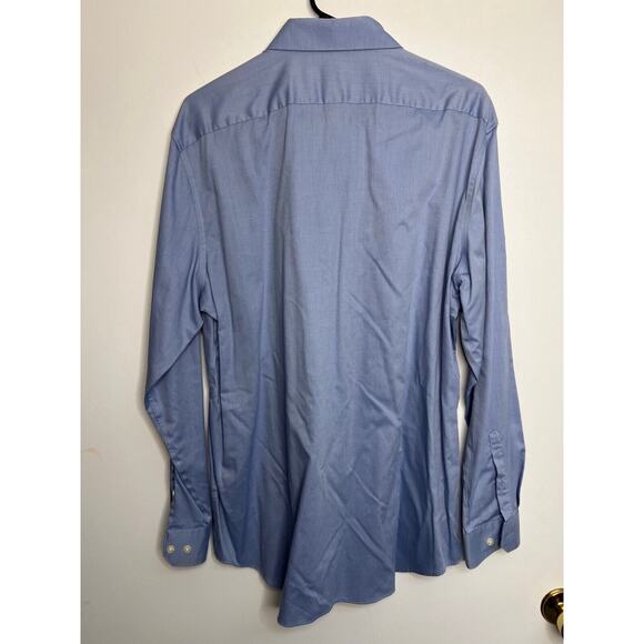 Perry Ellis Portfolio Button Shirt Mens Size 17 34/35 Blue - Picture 6 of 6